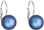 Earrings EVOLUTION GROUP 31143.3 Pendant with Swarovski® Matt Pearl (925/1000, 1g, Dark Blue) - Náušnice
