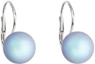 Náušnice EVOLUTION GROUP 31143.3 visiace s matnou perlou Swarovski (925/1000, 1 g, svetlo modrá) - Náušnice