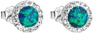 Earrings EVOLUTION GROUP 31217.1 Green Synthetic Opal Earrings Decorated Preciosa® Crystals (Ag 925/1000, 0,8g) - Náušnice