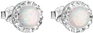 Earrings EVOLUTION GROUP 31217.1 White with Opal Earrings Decorated Swarovski® Crystals (925/10010,8g) - Náušnice