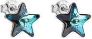 EVOLUTION GROUP 31228.5 kôstky hviezdička bermuda blue dekorované kryštálmi Swarovski 925/1000, 1,4 g - Náušnice