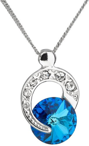 EVOLUTION GROUP 32048.5 Round Bermuda Blue Decorated with Swarovski® Crystals (925/1000, 1.8g, Blue) - Necklace - Main image