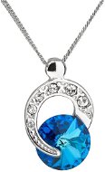 EVOLUTION GROUP 32048.5 Round Bermuda Blue Decorated with Swarovski® Crystals (925/1000, 1.8g, Blue) - Necklace