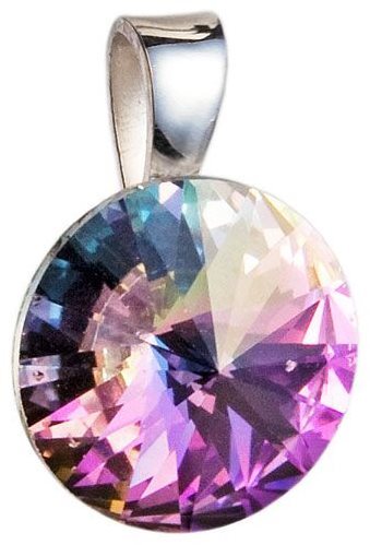 EVOLUTION GROUP 34112.5 kulatý-rivoli dekorovaný krystaly Swarovski® (Ag925/1000, 1 g, fialový) - Přívěsek - Hlavní obrázek