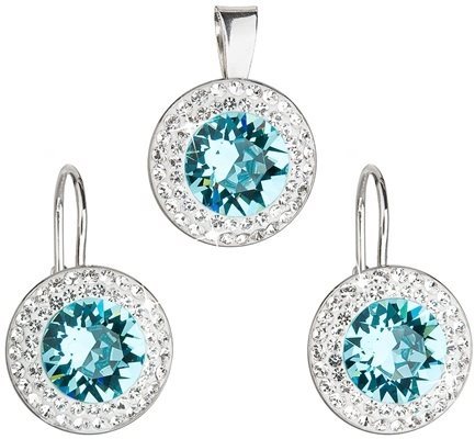 EVOLUTION GROUP 39107.3 light turquoise set decorated with Swarovski® crystals (925/1000, 4 g) - Jewellery Gift Set - Main image