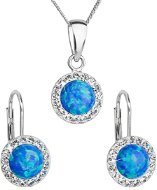 EVOLUTION GROUP 39160.1 blue synt. opal set decorated with Swarovski® crystals (925/1000, 2 g) - Jewellery Gift Set