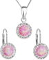 EVOLUTION GROUP 39160.1 Light Pink Synth. Opal Set Decorated with Preciosa® Crystals (925/1000, 2g) - Jewellery Gift Set