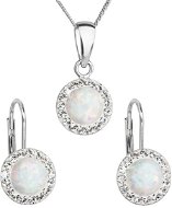 Jewellery Gift Set EVOLUTION GROUP 39160.1 White Synth. Opal Set Decorated with Preciosa® Crystals (925/1000, 2g) - Dárková sada šperků