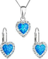 Jewellery Gift Set EVOLUTION GROUP 39161.1 Blue Synt. Opal Set Decorated with Preciosa® Crystals (925/1000, 2g) - Dárková sada šperků