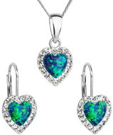 EVOLUTION GROUP 39161.1 Green Synth. Opal Preciosa® Crystals (925/1000, 2g) - Jewellery Gift Set