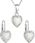 EVOLUTION GROUP 39161.1 White Synt. Opal Set Decorated with Preciosa® Crystals (925/1000, 2g) - Jewellery Gift Set