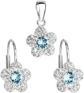 EVOLUTION GROUP 39162.3 Crystal-Aqua Set Decorated with Preciosa® Crystals (925/1000, 1g) - Jewellery Gift Set