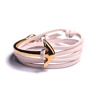 LAVALIERE Ladies bracelet with anchor - beige leather cord, anchor - 454232-Z - Bracelet