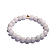 LAVALIERE Ladies&#39; beaded bracelet - 8 mm white howlite - 454605-ZM - Bracelet