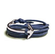 Lavalier Pánsky náramok s kotvou – modrý silný povrázok, kotva – 454260-BZ - Náramok
