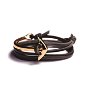 LAVALIERE Men&#39;s bracelet with anchor - black leather cord, anchor - 455475-Z - Bracelet
