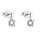 31246.1 Studs, Round, Decorated Swarovski® Crystals (925/1000, 0.8g, White)