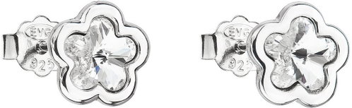 EVOLUTION GROUP 31255.1 Studs, Flowers, Decorated with Swarovski® Crystals (925/1000, 1.1g, White) - Earrings - Main image