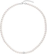 EVOLUTION GROUP 32063.1 biely perličkový náhrdelník dekorovaný kryštálmi Preciosa® (925/1000, 1,0 g) - Náhrdelník