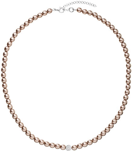 EVOLUTION GROUP 32063.3 Pearl, Decorated with Swarovski® Crystals (925/1000, 1g, Brown) - Necklace - Main image