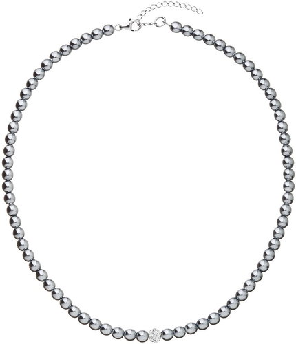 EVOLUTION GROUP 32063.3 Pearl, Decorated with Swarovski® Crystals (925/1000, 1g, Grey) - Necklace - Main image