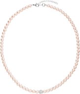 EVOLUTION GROUP 32063.3 ružový perličkový náhrdelník dekor. kryštálmi Preciosa® (925/1000, 1,0 g,) - Náhrdelník