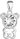 34229.1 Teddy Bear, Decorated with Swarovski® Crystals (925/1000, 1g, White)