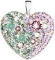 EVOLUTION GROUP 34243.3 Sakura Heart Decorated with Swarovski® Crystals (925/1000, 2 g, mixed colours) - Charm