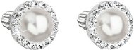 Earrings EVOLUTION GROUP 31314.1 White with Swarovski® Crystals and Pearl (Silver 925/1000; 1.2g) - Náušnice
