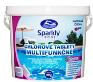 Sparkly POOL Tablety do bazéna chlórové 6 v 1 multifunkčné 200 g 3 kg - Bazénová chémia
