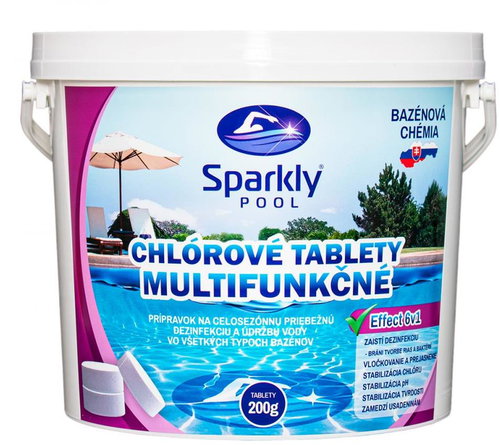 Sparkly POOL Swimming pool chlorine tablets 6in1 multifunctional 200 g 3 kg - Pool Chemicals - Main image