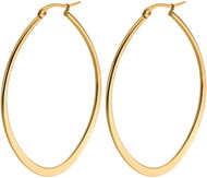 STYLE4 Oval Premium round earrings, golden steel - Earrings
