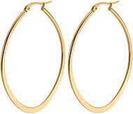 STYLE4 Round Earrings Oval Premium 40 mm, golden steel - Earrings