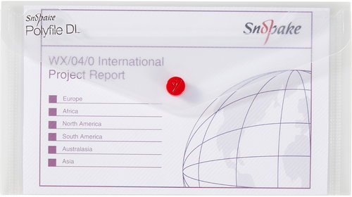 SNOPAKE Polyfile with print DL, clear - pack of 5 - Document Folder - Main image