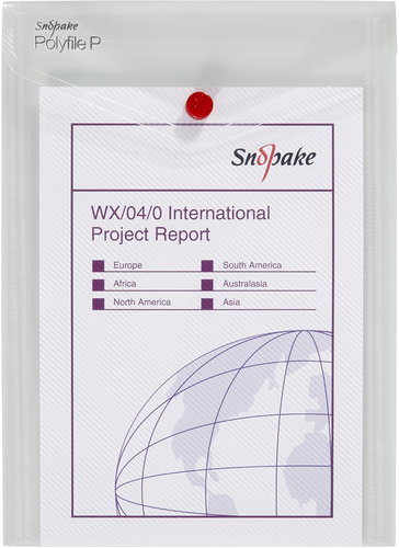 SNOPAKE Polyfile mit Knopf P, A5, klar - 5er-Pack - Dokumentenmappe - Hauptbild