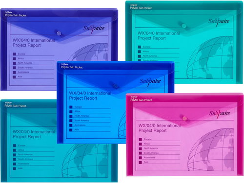 SNOPAKE Polyfile Twin Pocket with print A4, electra - pack of 5 - Document Folder - Main image