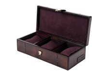 Balmuir Edward kožená krabice na troje hodinky, dark brown - Jewellery Box