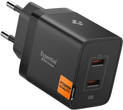 Spigen Essential 47 W Wall Charger EE472EU Black - Netzladegerät - Hauptbild