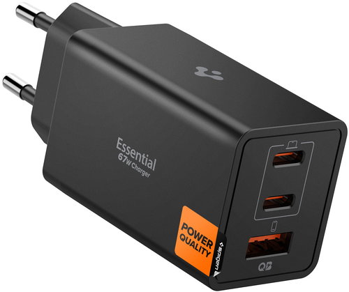 Spigen Essential 67W Wall Charger EE673EU Black - Töltő adapter - Fő fotó