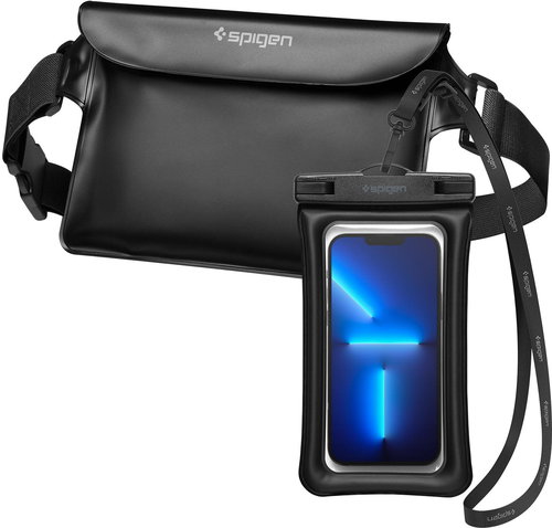 Spigen Aqua Shield WaterProof Floating Case + WaterProof Waist Bag A621 Set Black - Phone Case - Main image