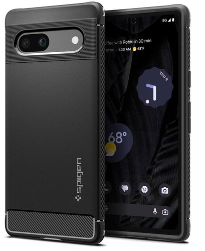Spigen Rugged Armor Black Google Pixel 7a - Phone Cover - Main image