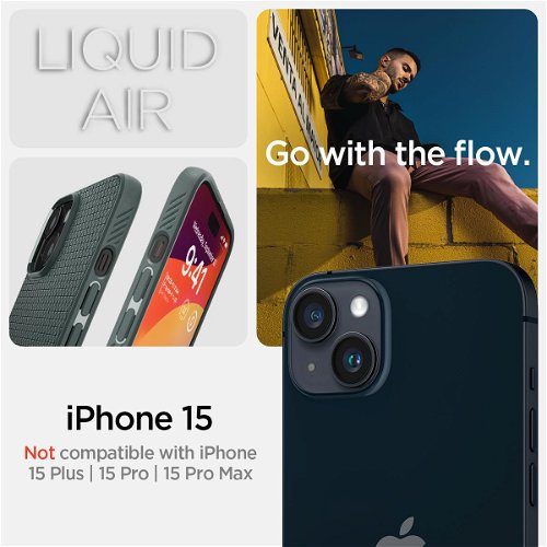 Case Back Cover Spigen Apple iPhone 15 Pro Max Liquid Air Abyss