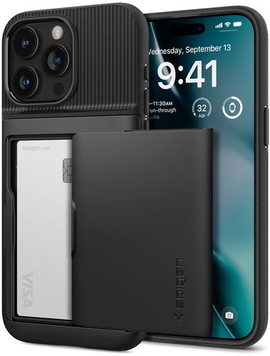 Spigen Slim Armor CS Black iPhone 15 Pro Max - Phone Cover - Main image