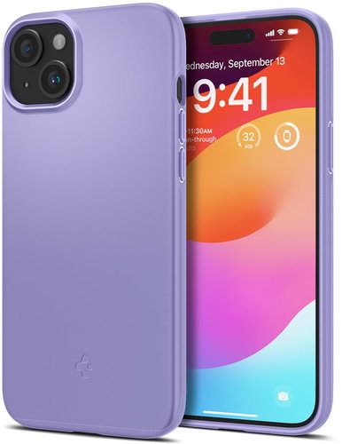 Spigen Thin Fit Iris Purple iPhone 15 - Phone Cover - Main image