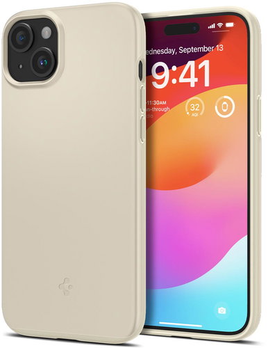 Spigen Thin Fit Mute Beige iPhone 15 - Phone Cover - Main image