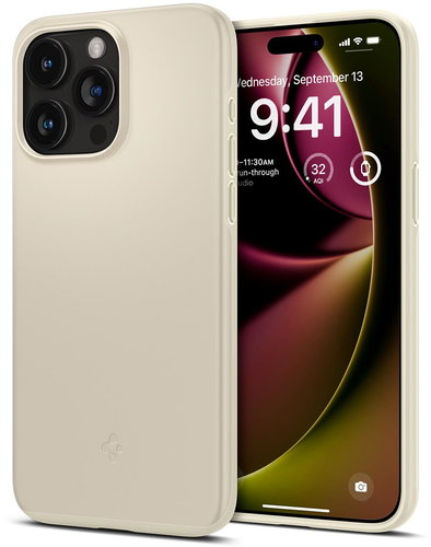 Spigen Thin Fit Mute Beige iPhone 15 Pro Max - Phone Cover - Main image