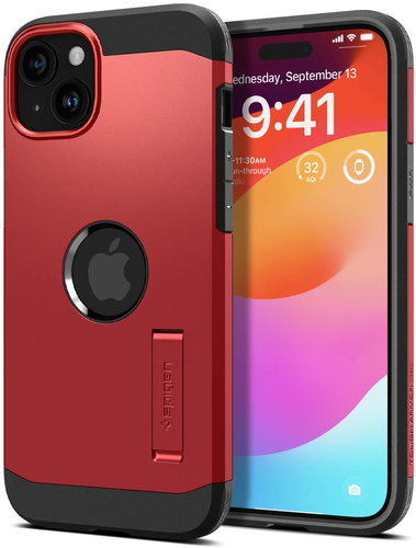 Spigen Tough Armor MagSafe Red iPhone 15 - Phone Cover - Main image