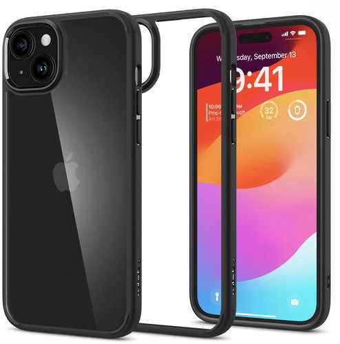 Spigen Ultra Hybrid Matte Black iPhone 15 Plus - Phone Cover - Main image