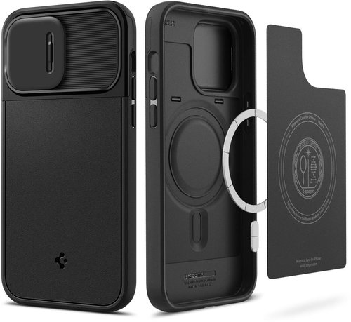 Spigen Optik Armor MagSafe Black iPhone 14 Pro Max - Phone Cover - Main image