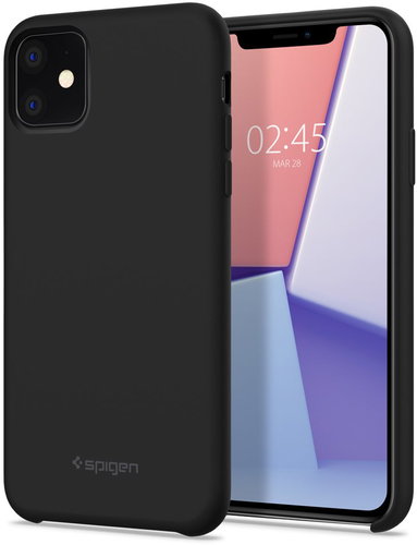 Spigen Silicone Fit Black iPhone 11 - Phone Cover - Main image
